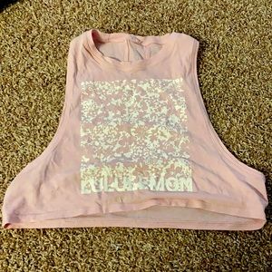 Pink crop muscle tank